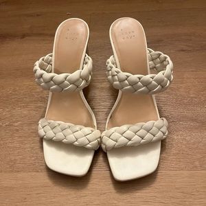 Square toe block heel sandals